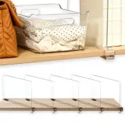SA&SA Pack of 4 Shelf Dividers with Storage bin | Clear Acrylic Shelf Divider...