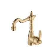 Fienza Eleanor Mordern Vintage Shepherds Urban Brass Solid Brass Crook Basin Mixer