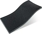 Bar Mat, Black Coffee Drying Mat PVC Bar Service Mat Non Slip Countertop Spill Mat for Tea, Coffee, Barware Tool Organizer