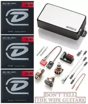 EMG HX CHROME HUMBUCKER SIZED SINGLE COIL SOUNDING PICKUP & POTS (3 STRING SETS)