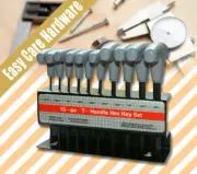 T Handle Hex Key Set 10 pcs IMPERIAL Allen Wrench 3/32 - 3/8” SAE Allan Keys Kit