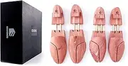 [Esvioniq] Men Cedar Shoe Tree Red Cedar Wooden Shoe Trees with Twin Tubes,Adjustable Shoe Trees For Men