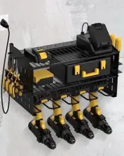 Power Tool Charging Station - 3 Layer Wall Mount Power Black-Metal Sheet Panels