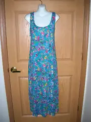 N-NATORI - "REN" PATTERN - ASIAN FIGURES ON A TEAL BACKGROUND - SIZE XL - NWT!!