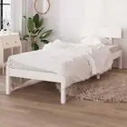 Bed Frame White Solid Wood Pine 90x200 cm Single