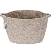 Oval Cotton Rope Woven Storage Basket with Handles, Diaper Caddy, Nursery Nap...
