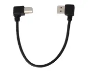 20cm Printer Scanner Cable USBA Left Bend Male to USBB Left Bend Male Black Line