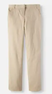 George Girls' School Uniforms, Flat Front Pant Adjustable Waist Size 12 Beige