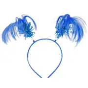 Blue Ponytail Headbopper with Tinsel
