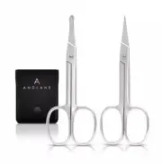 Facial Hair Scissors Curved & Rounded Set for Eyebrow Mustache & Nose Groom Trim