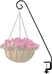 Deck Hooks for Railing, Heavy Duty Bird Feeder Hangers, 32 Inch Outdoor Metal Brackets Hanging Plant Pole Hook for Balcony, Garden, Yard, Porch, Patio, Fence, Backyard, Walkway