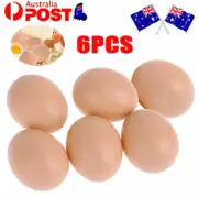 6PCS Plastic Fake Chicken Eggs Poultry Layer Coop Hatching Simulation Dummy FO
