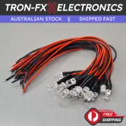 5/10/20Pcs 5mm Orange Round Water Clear LED 20CM Pre Wired DC12V