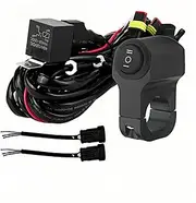 LINJIE Motorcycle Double Color/High Low Beam Wiring Harness Kit 12V Relay Double Color Spot Lights Wiring On Off Waterproof Switch Motorcycle High Low Beam Wiring Kit (5.75ft), Black