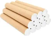 Mailing Shipping Tubes with Caps 3" x 20" Kraft Brown Pack of 24