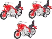 ORFOFE 3Pcs Inertia Motorcycle Pull Back Plastic Motorbike Playset for Random Color Engaging Simulation to Enhance Manipulative Skills and Creativity Random Color