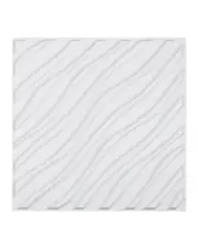 3D Wall Panels 12-Pack 50 x 50 cm PVC 2.97 m² Coverage Wave Matte White