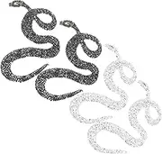 KOCKSHION 4pcs Snake Shaped Rhinestones Patch for DIY Clothing Bags Hats and Shoes Decorative Appliques for Creative Crafting and Repairing with Unique Style
