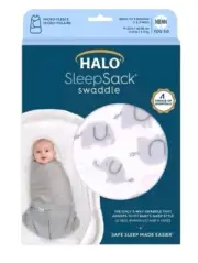 HALO SleepSack 3-Way Swaddle - Elephant Dreams Print Micro-fleece (0-3mths) NIB