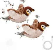 The Mellow Dog Calming Sparrow,Calming Sparrow Toy with Chirping Sound,Chirping Bird Cat Toy Flapping Wings,Cats and Dogs are Emotionally appeased New Favorites,2