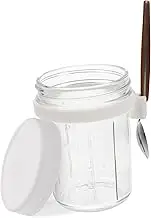 Alipis Portable Breakfast Cup Transparent Glass Yogurt Container Multi Functional Milk Jar for Oatmeal and Airtight for Go Breakfasts