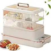 Electric Food Steame, 4 Tier 20L Multifunctional Electric Cooker with 8 Cooking Modes, 10H Automatic Heat Preservation and 360° Visualization, 10S Quick Steam, Boil Dry Protection, for Home