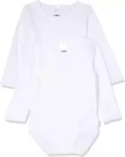 Bonds Baby Wonderbodies Long Sleeve Bodysuit - 2 Pack, White (2 Pack), 00 (3-...