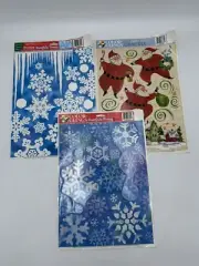 Vintage COLOR-CLINGS Reusable Static Cling Window Decor Merry Christmas Holiday