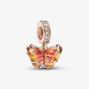 *BRAND NEW* Pandora 14k Rose Gold-Plated Glass Butterfly Dangle Charm 782698C01