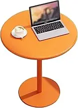 Round Side Table End Table for Small Spaces, Orange Leg and Base Pub Table, Counter Height Bistro Table Cocktail Table Freestanding Breakfast Desk Metal Patio Dining Table(40x72cm)