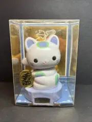 Solar Powered Dancing Bobble Head Toy - Lucky Waving Cat - Blue