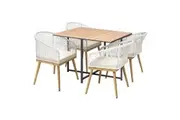 Livsip 4 Seater Outdoor Dining Setting Wood-Plastic Table Chair Set