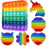 Push Pop Silicone Sensory Fidget Toy Pop Bubble Stress Relief Rainbow USA