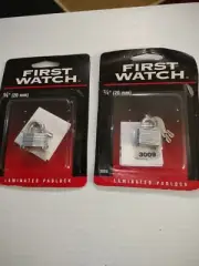 Lot 2 First Watch Laminated Padlock with Key 3/4" #3009 - New Free Shipping a2