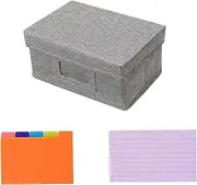 koolsoo Index Card Dividers Storage Box, Storage Case with Lid Dorm Desktop Adjustable Dividers Drawer Organizer Index Cards Holder