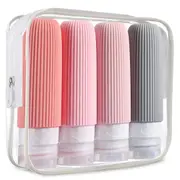 Travel Essentials 4pc Silicone Bottle Set Tsa Approved Bpa Free Leak Proof