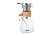 LEAF & BEAN GLASS COFFEE POT WITH FILTER 600ml