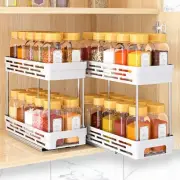 2-Pack Pull-Out Spice Rack Organizer for Cabinet, Slide-Out Rack, Easy to Ins...