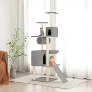 Cat Tree with Sisal Scratching Posts Light Grey 168 cm