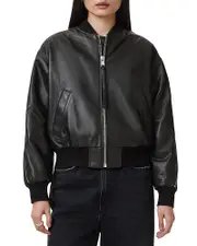 Allsaints Zenith Leather Zip Bomber