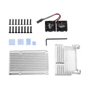 Metal Armor Case Shell Box W/ Dual Fan Heatsink For Raspberry Pi 4 Model B 4B G
