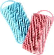 minkissy 2pcs Exfoliating Body Scrubber Shower Scrubber Body Scrubbers for Use in Shower Wash Scrubber Soft Bristle Scrub Brush Shower Brush for Body Tub Clean Glue