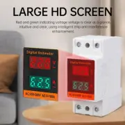 Din Rail LCD Dual Digital AC Voltmeter Ammeter Electricity Meter AC 50-500V 100A
