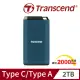 【Transcend 創見】ESD410C 2TB USB3.2/Type C 抗摔防水雙介面行動固態硬碟-藏青藍(TS2TESD410C)