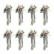 6Pcs Florals Wedding Chair Flowers for Aisle Decoration Florals Pews Accessory
