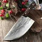 Cleaver Knife Handmade Forged Steel Full Tang Wood Handle Chef Slicing Butcher L
