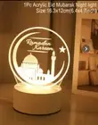 Ramadan Kareem Lamp Acrylic Moon LED 3D Night Light Muslim Islam Home Decor