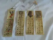 5 Egyptian Papyrus Paper Bookmarks Pharaoh Nefertiti Tut Cleopatra Isis 7"