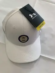 Under Armour Mens Blitzing Adjustable Baseball Cap Golf Hat White Emblem
