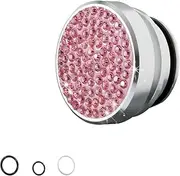 Bling Car Cigarette Lighter Plug Cover, Crystal Automotive Cigarette Lighter Plug Button Cover, Universal Dustproof Lighter Cover, Vehicle Interior Decor Accessories for Most Cars (Pink)